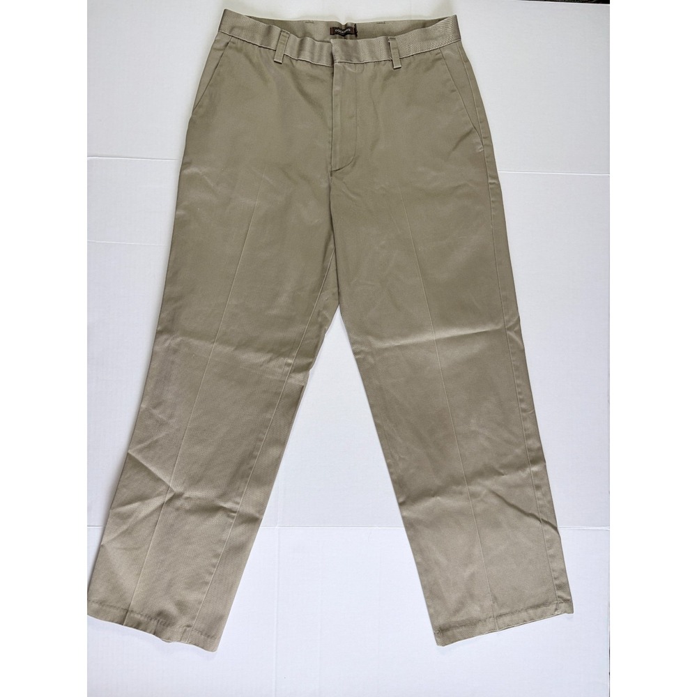 Dockers Mens 32x30 Khaki Chino Pants 100% Cotton Flat Front Straight Leg